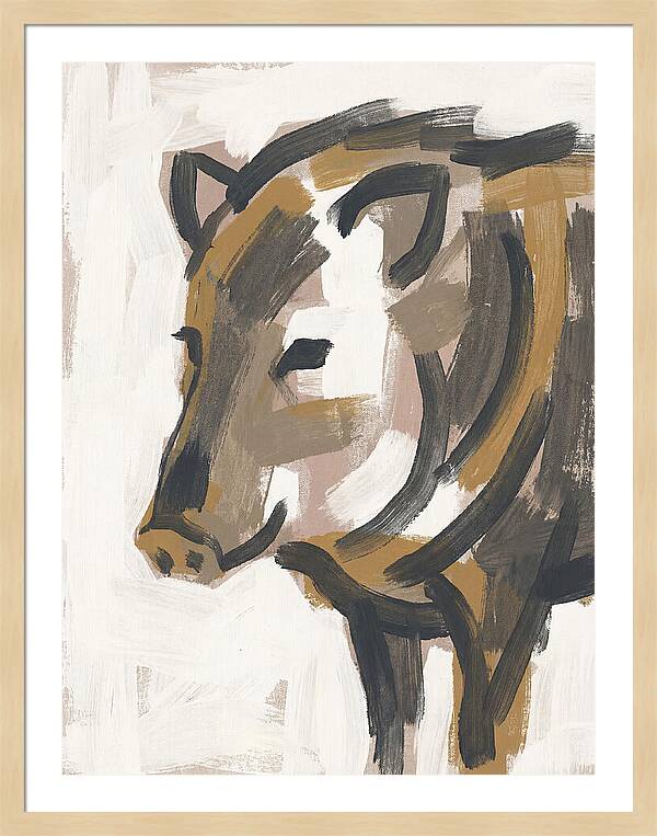 Peccary Portrait In Minimal Style