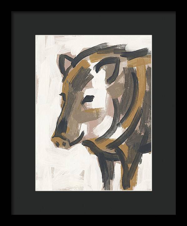 Peccary Portrait In Minimal Style