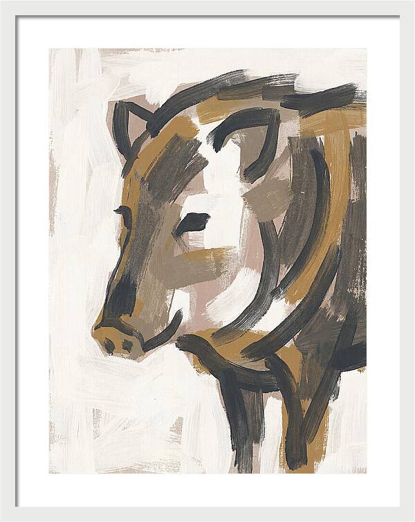 Peccary Portrait In Minimal Style