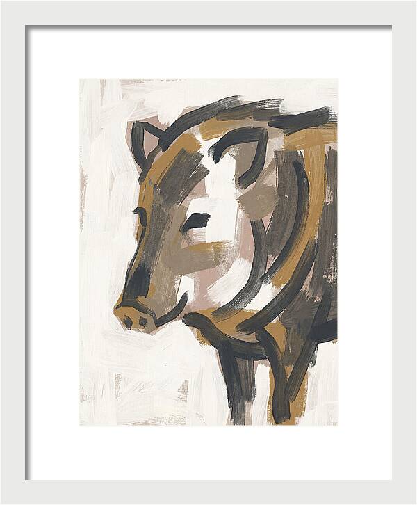 Peccary Portrait In Minimal Style