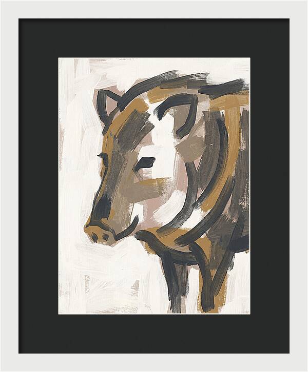 Peccary Portrait In Minimal Style