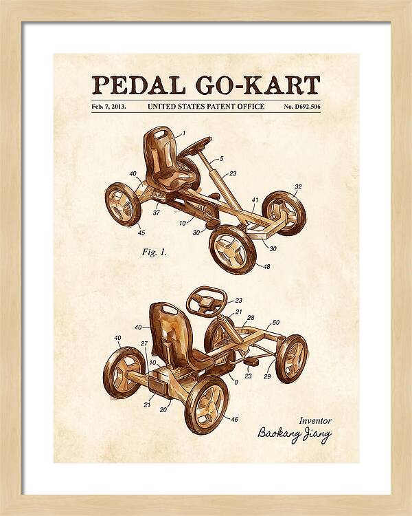 Pedal Go Kart Watercolor Patent Usd692506s1