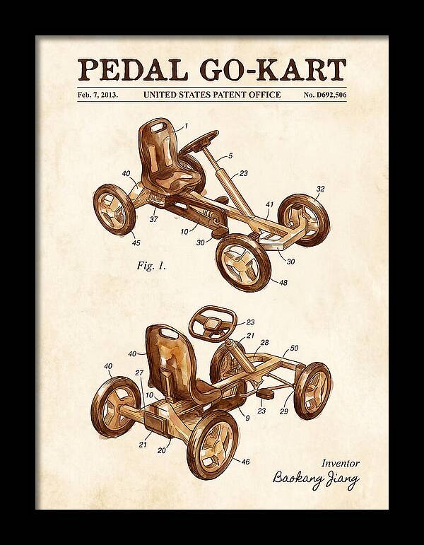 Pedal Go Kart Watercolor Patent Usd692506s1
