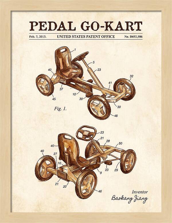 Pedal Go Kart Watercolor Patent Usd692506s1