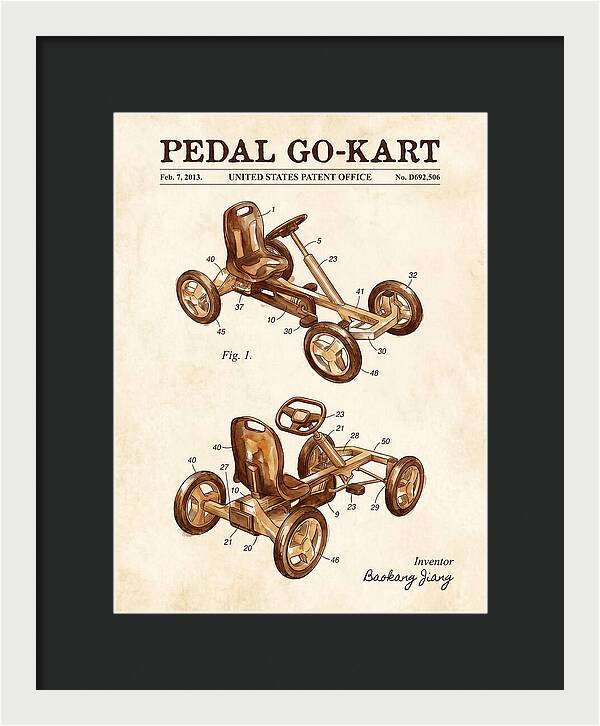 Pedal Go Kart Watercolor Patent Usd692506s1