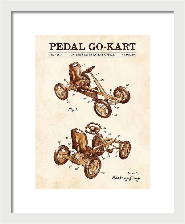 Pedal Go Kart Watercolor Patent Usd692506s1