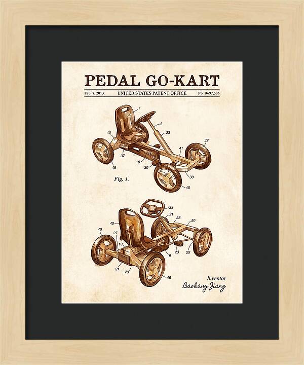 Pedal Go Kart Watercolor Patent Usd692506s1