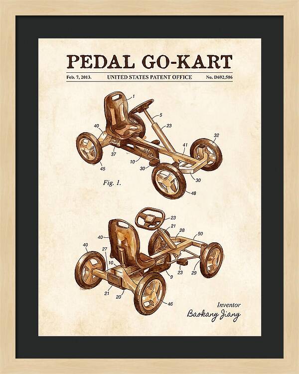 Pedal Go Kart Watercolor Patent Usd692506s1