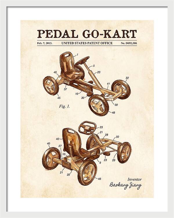 Pedal Go Kart Watercolor Patent Usd692506s1