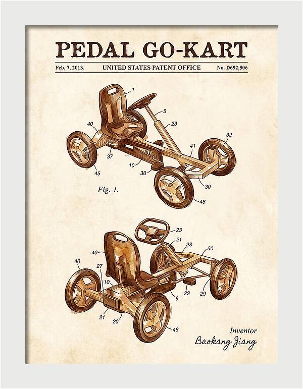 Pedal Go Kart Watercolor Patent Usd692506s1