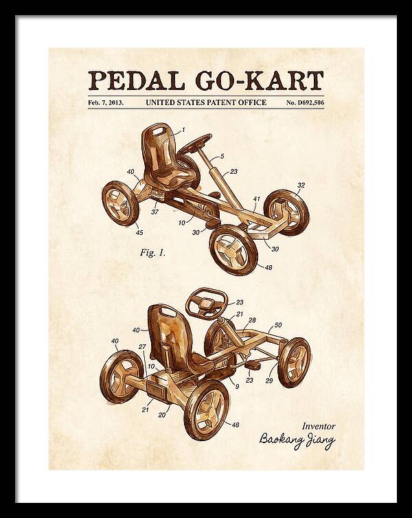 Pedal Go Kart Watercolor Patent Usd692506s1