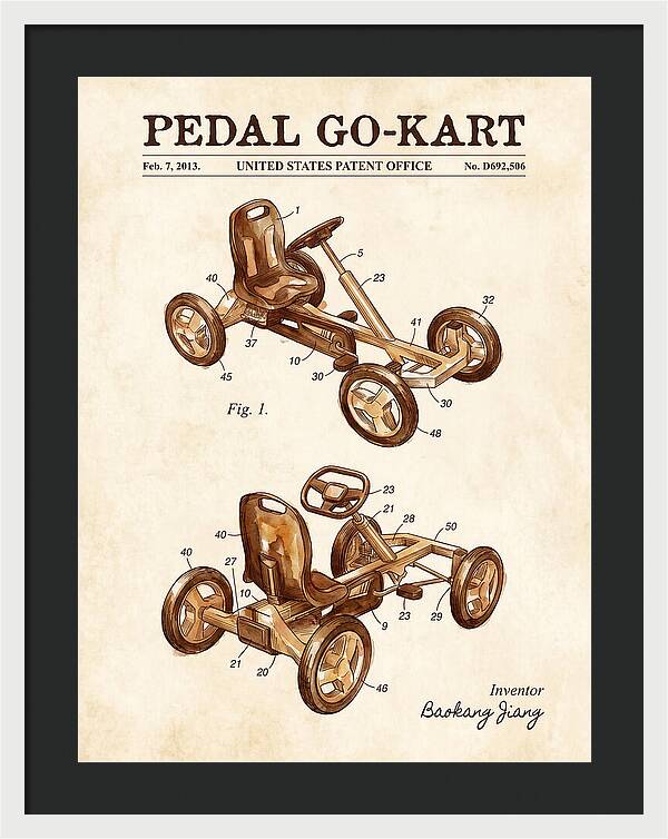 Pedal Go Kart Watercolor Patent Usd692506s1