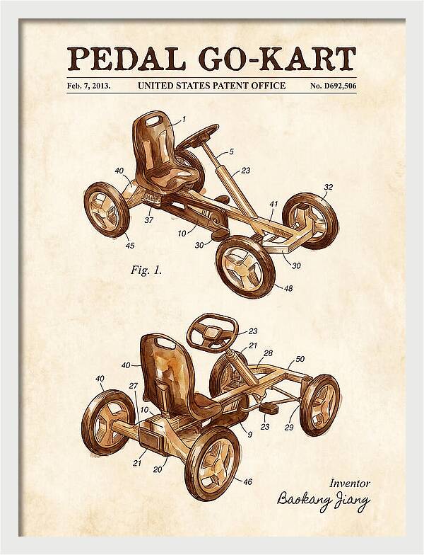Pedal Go Kart Watercolor Patent Usd692506s1
