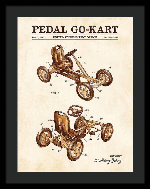 Pedal Go Kart Watercolor Patent Usd692506s1