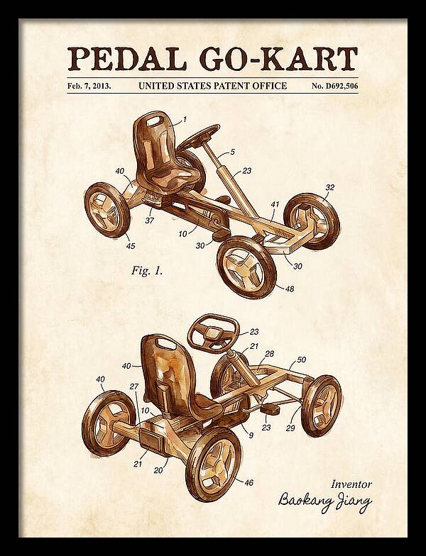Pedal Go Kart Watercolor Patent Usd692506s1