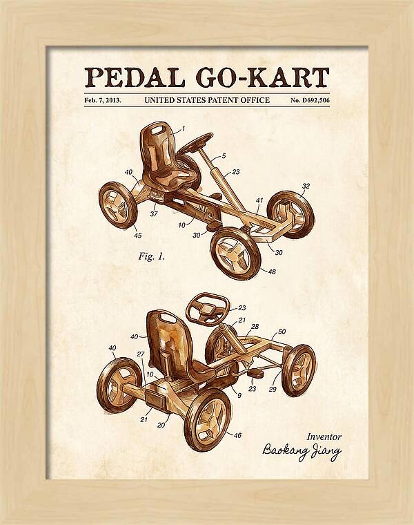 Pedal Go Kart Watercolor Patent Usd692506s1
