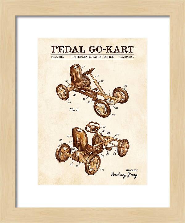 Pedal Go Kart Watercolor Patent Usd692506s1
