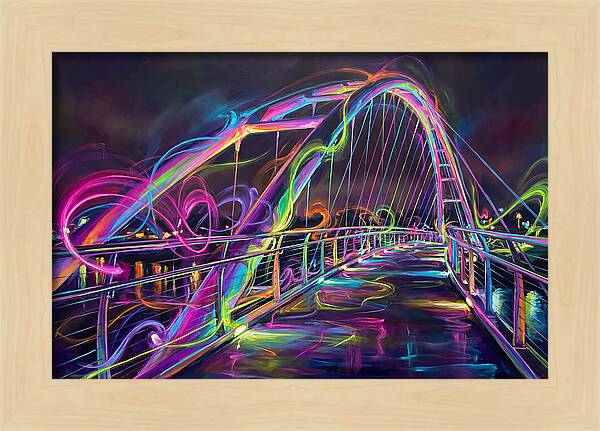 Pedestrian Bridge At Night