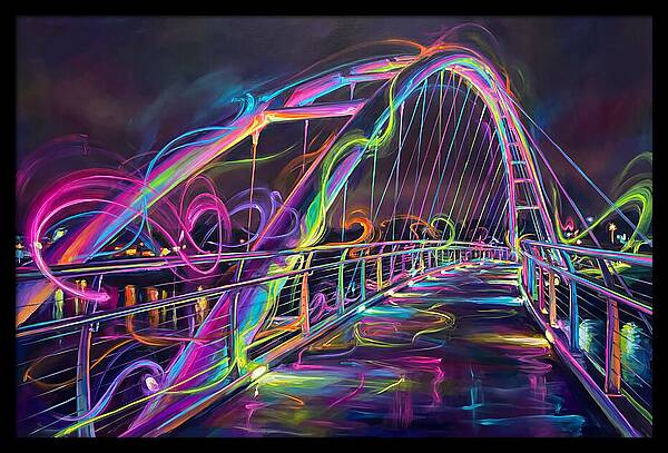Pedestrian Bridge At Night