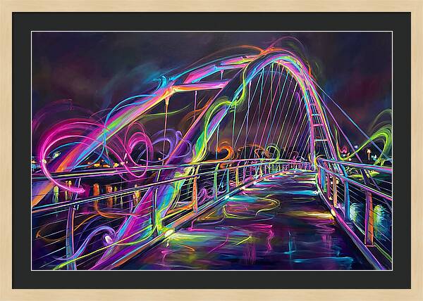 Pedestrian Bridge At Night