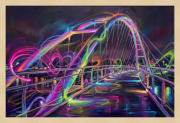 Pedestrian Bridge At Night