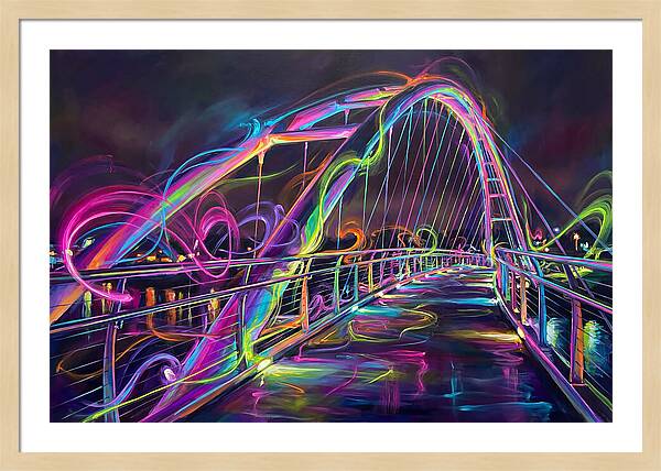 Pedestrian Bridge At Night