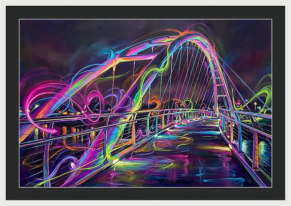 Pedestrian Bridge At Night