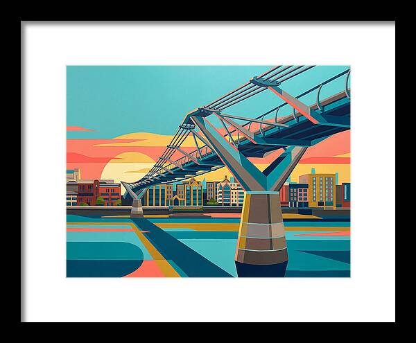 Pedestrian Bridge At Sunset