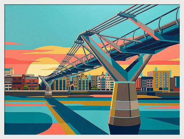 Pedestrian Bridge At Sunset