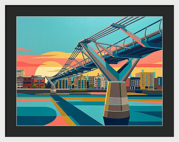 Pedestrian Bridge At Sunset