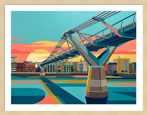Pedestrian Bridge At Sunset