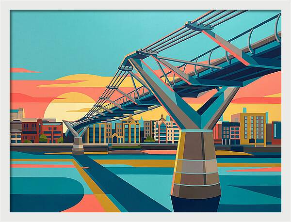 Pedestrian Bridge At Sunset