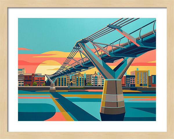 Pedestrian Bridge At Sunset