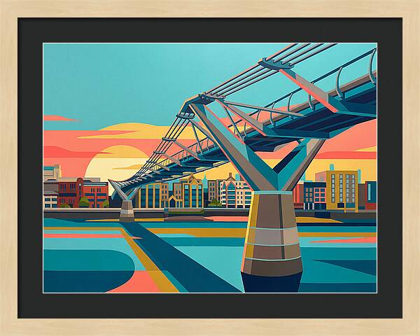 Pedestrian Bridge At Sunset