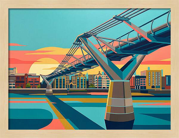 Pedestrian Bridge At Sunset