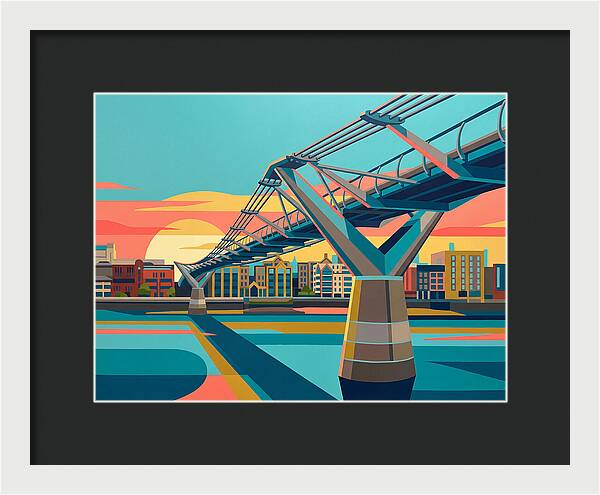 Pedestrian Bridge At Sunset