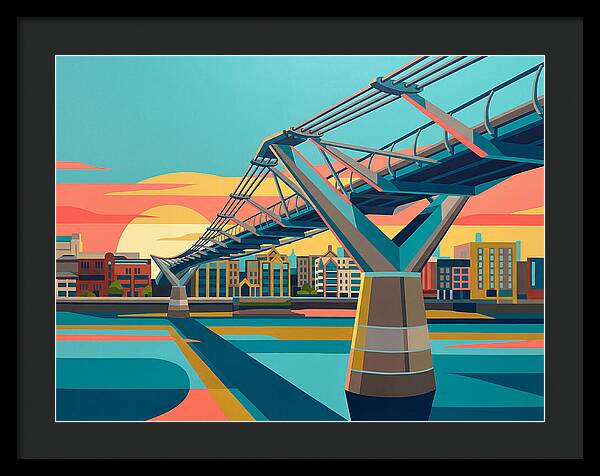 Pedestrian Bridge At Sunset