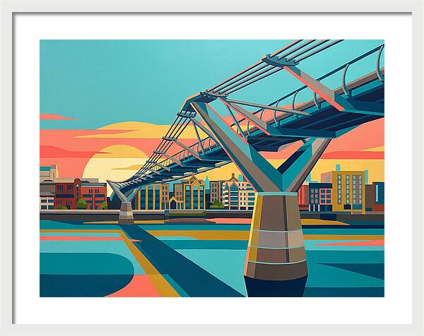 Pedestrian Bridge At Sunset