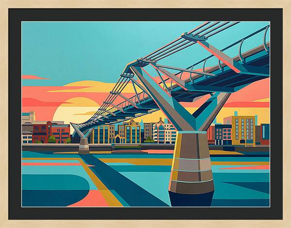 Pedestrian Bridge At Sunset