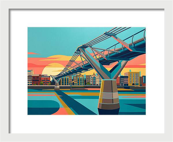 Pedestrian Bridge At Sunset