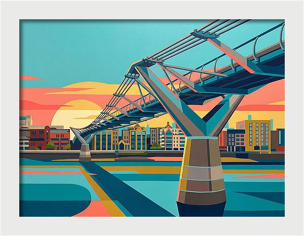 Pedestrian Bridge At Sunset