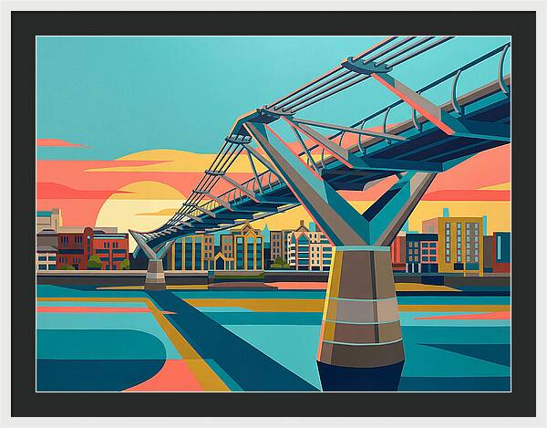 Pedestrian Bridge At Sunset