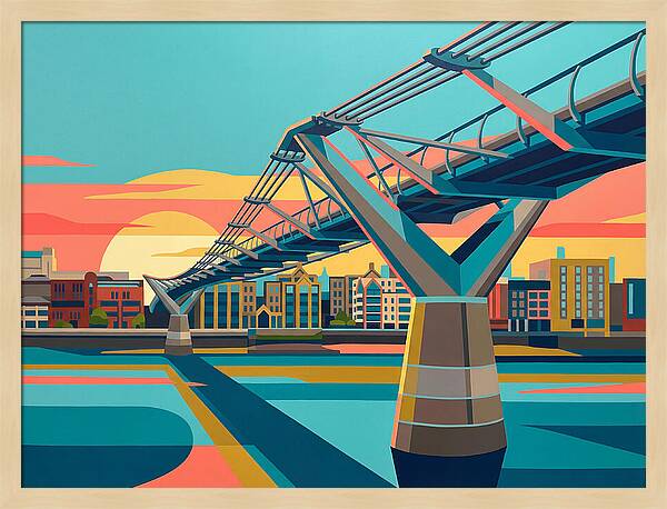 Pedestrian Bridge At Sunset
