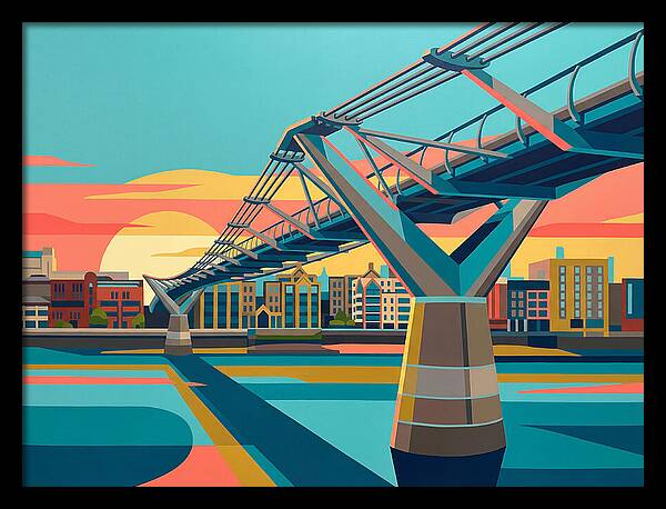 Pedestrian Bridge At Sunset