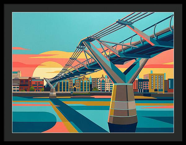 Pedestrian Bridge At Sunset