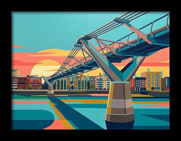 Pedestrian Bridge At Sunset