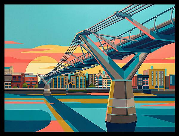 Pedestrian Bridge At Sunset