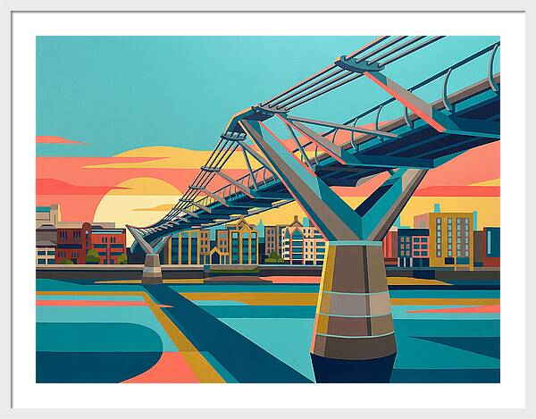 Pedestrian Bridge At Sunset