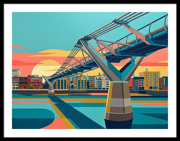 Pedestrian Bridge At Sunset