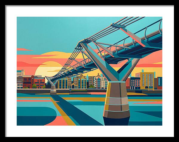 Pedestrian Bridge At Sunset